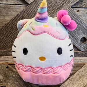NWT-Hello Kitty Unicorn Ice Cream Cupcake Plush Squishmallow by Sanrio, 6.5”